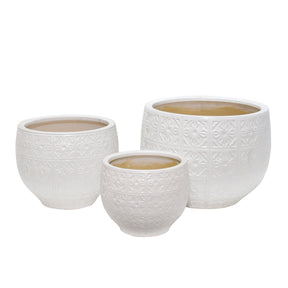 Tujunga White Tile Planters (Set of 3)