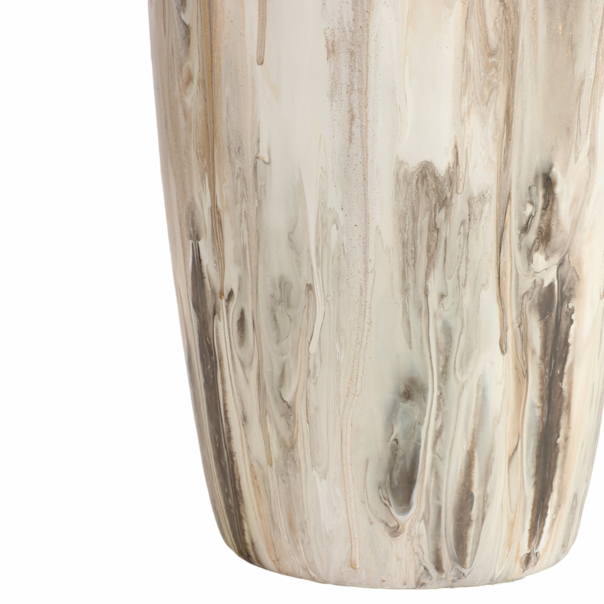 Snelling Multicolor Neutral Drip Finish Curved Glass Vase