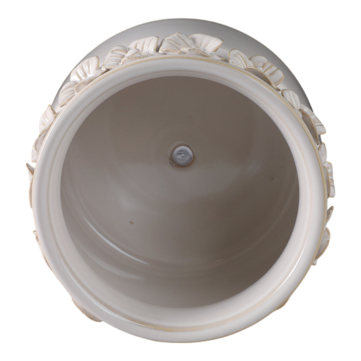 Crosbygrove Ivory Floral Applique Planter