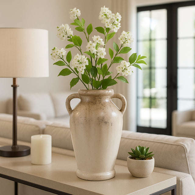 Maxwellrose Ivory/Brown Small Vase
