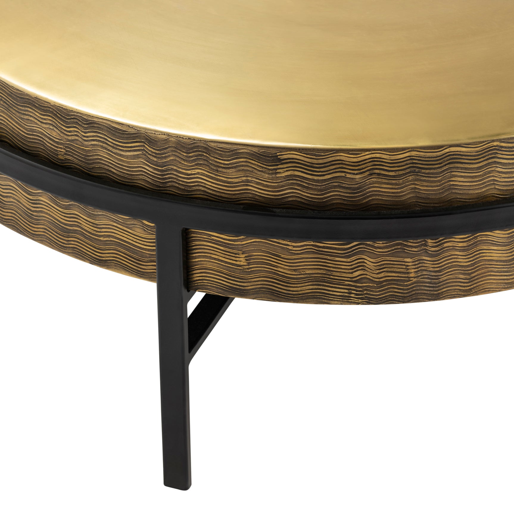 Hudson Gold/Black Textured Brass Cocktail Table