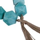 Bayview Blue Geo Carved Bead Garland