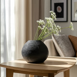 Heltonwell Black Glass Textured Vase
