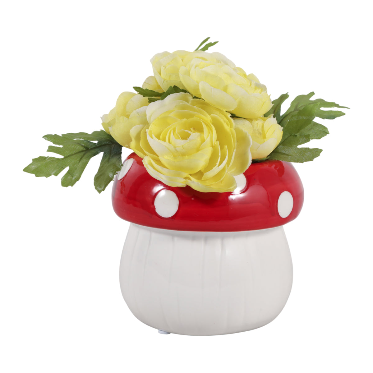 Bonnie View White/Red Mushroom Planter