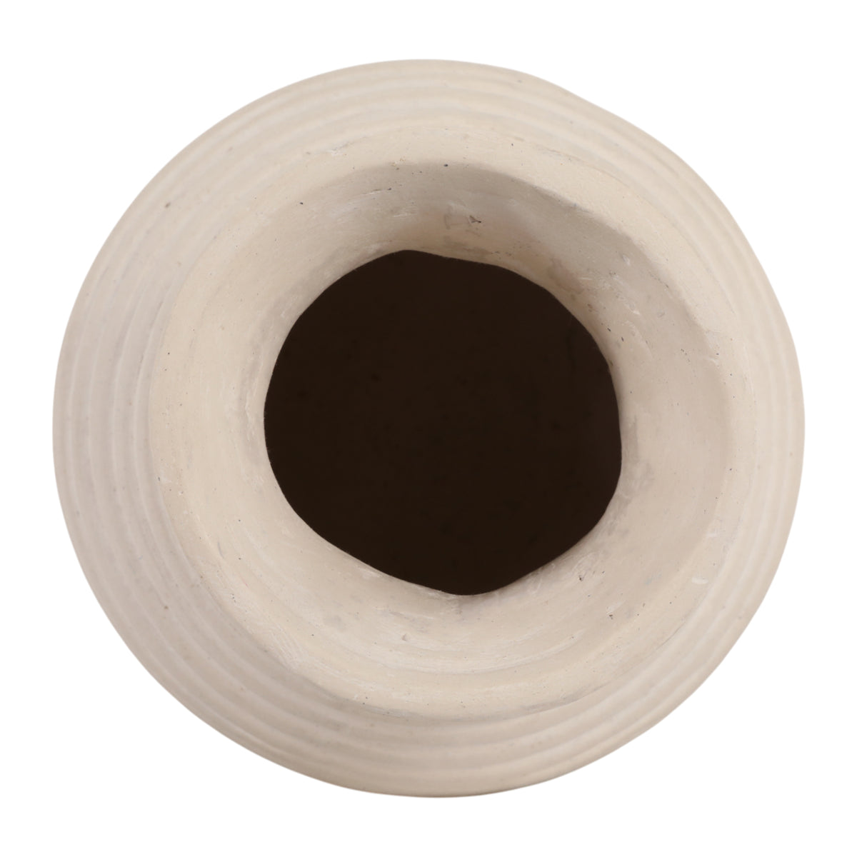 Brazos Ivory Small Paper Mache Ribbed Vase