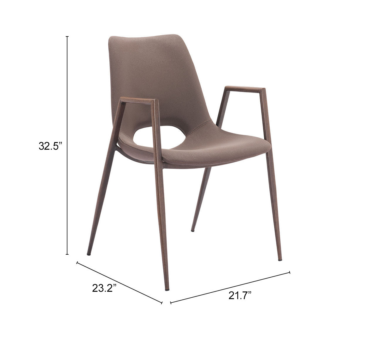 Desi Brown & Walnut Dining Chair (Set of 2)