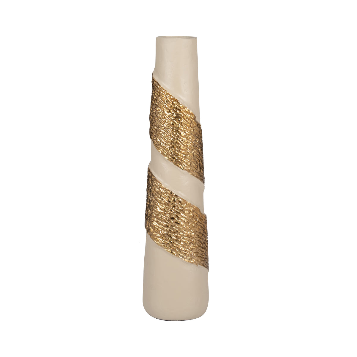 Pico White/Gold Aluminum Wrapped Vase