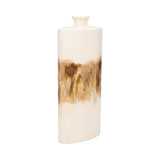 Hurleton Pearl/Gold Metal Flask Vase