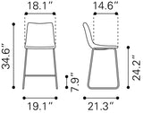 Smart Charcoal Counter Stool (Set of 2)