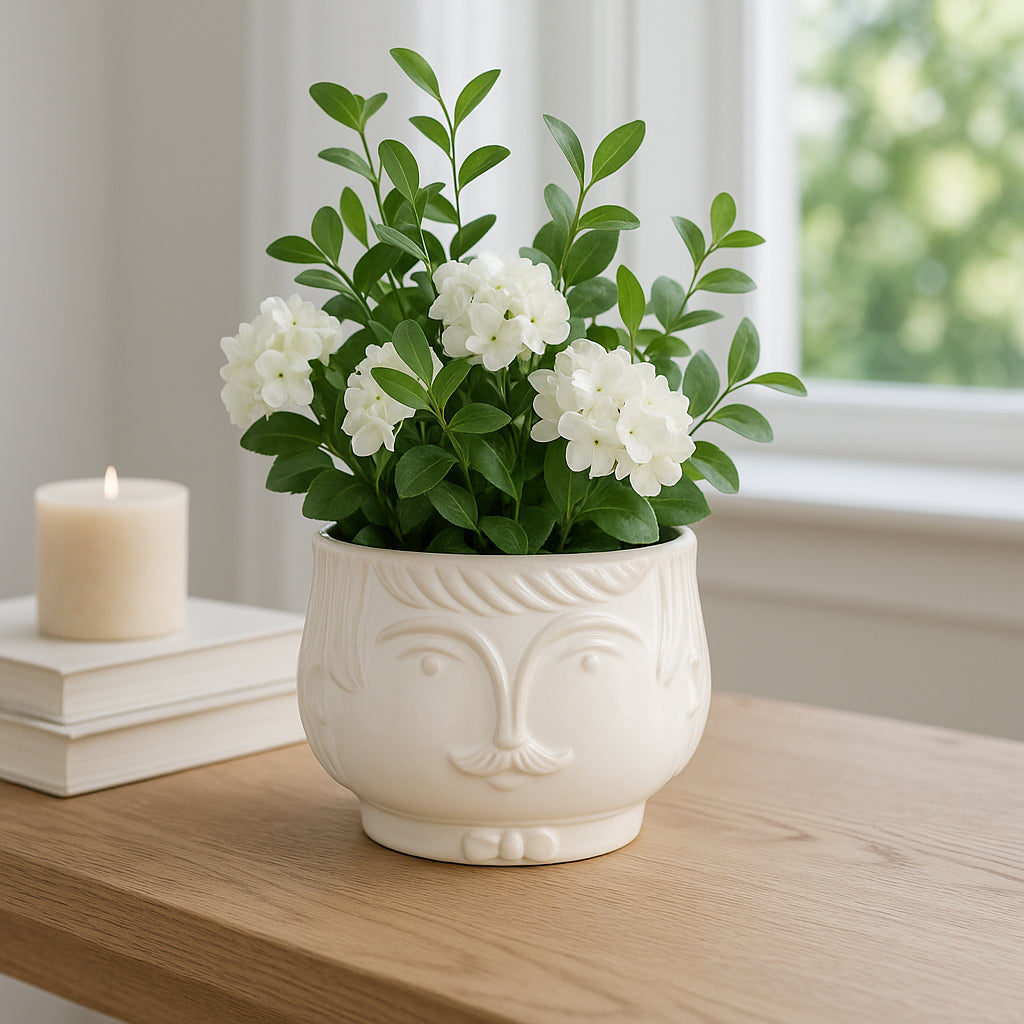 Rossmoor White Grandpa Planter