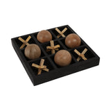 Alta Black/Brown Wood Tic Tac Toe Board Game