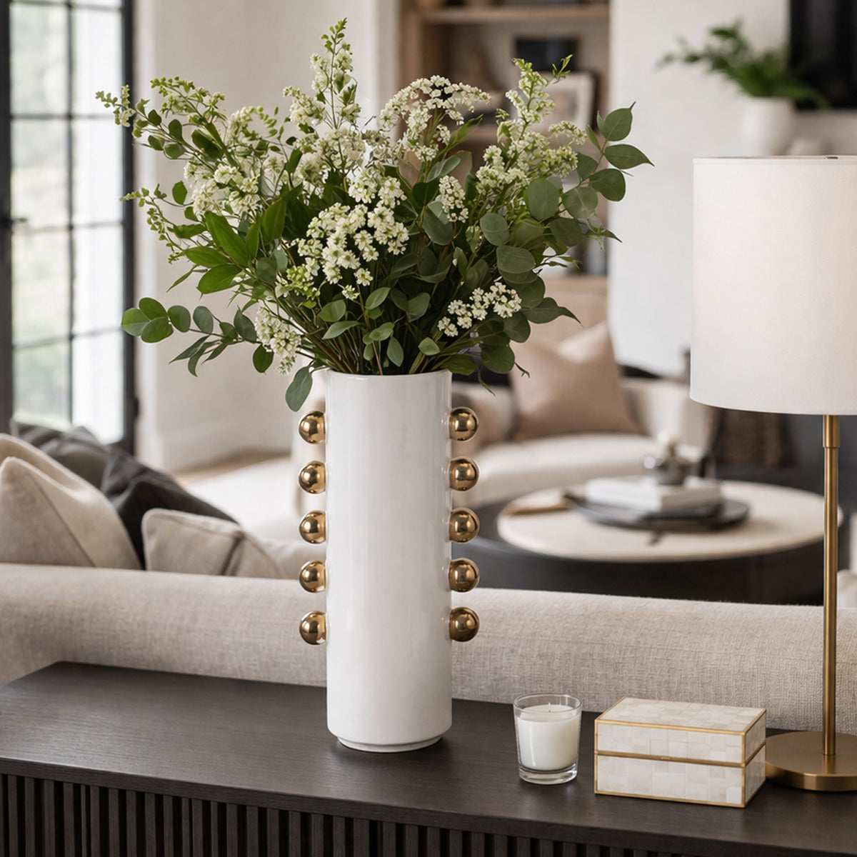 Garsonham White/Gold Vase