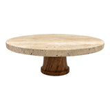 San Marino Natural/Brown Travertine Cake Stand
