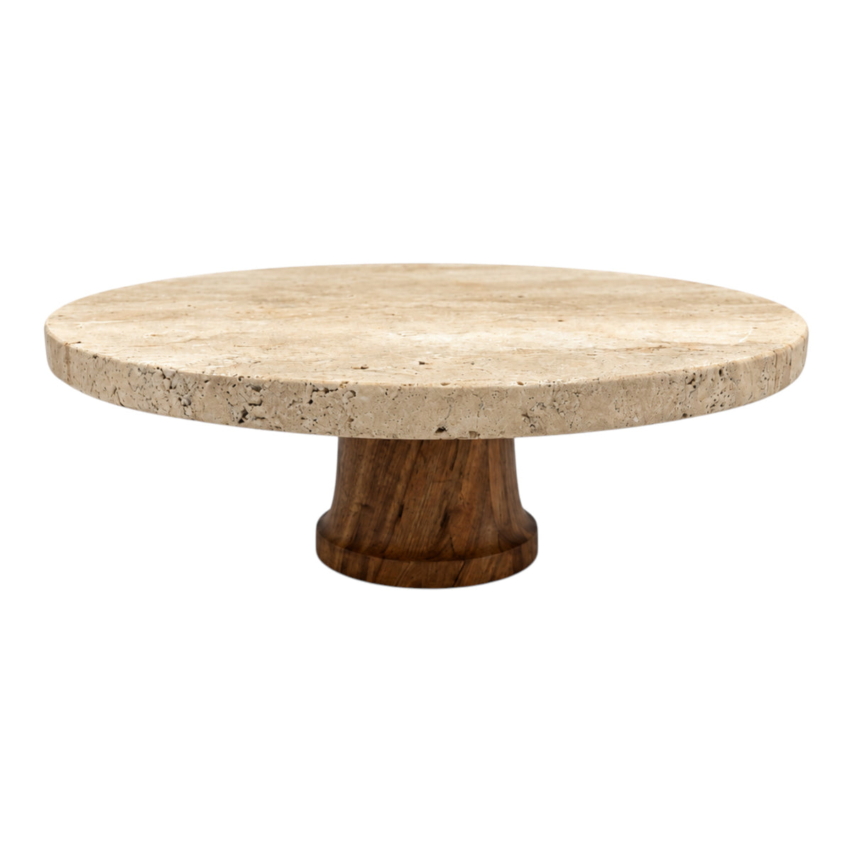 San Marino Natural/Brown Travertine Cake Stand