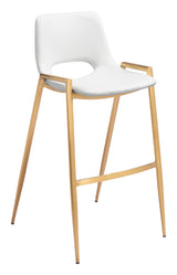 Desi White & Gold Barstool (Set of 2)