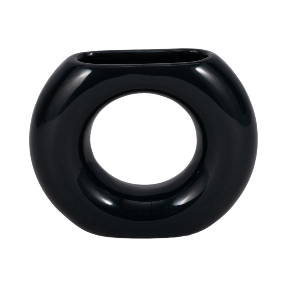Calville Navy Ceramic Donut Vase