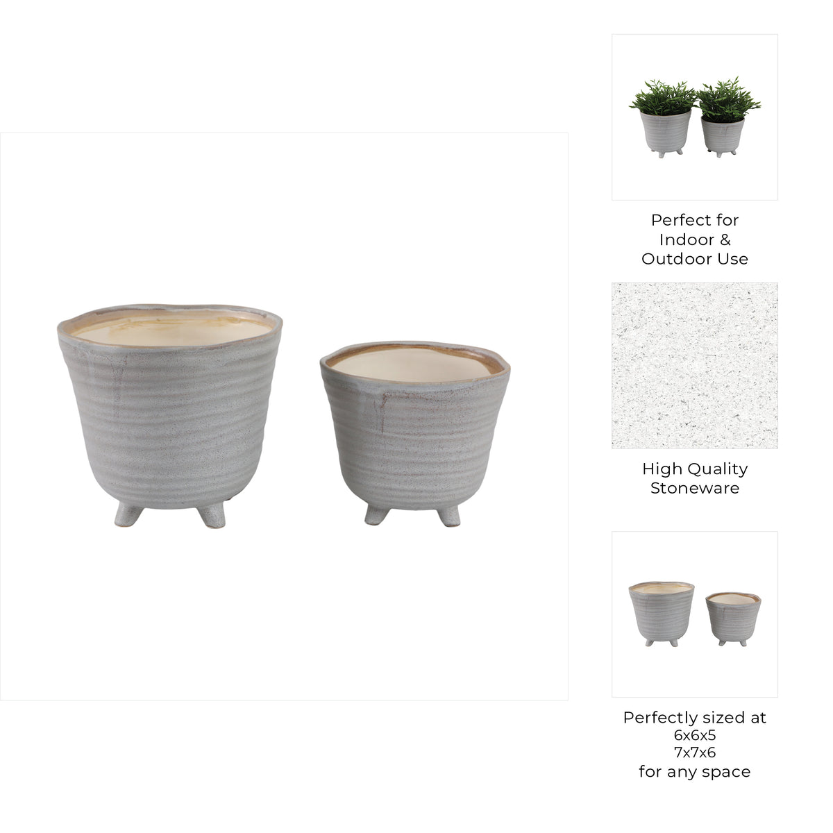 Rexdale Ivory Planters (Set of 2)