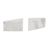 Vestil White Marble Right Triangle Bookends (Set of 2)