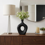 Alray Black Beaded Oval Cut Out Vase