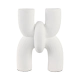 Clyde White Modern X Shape Terracotta Vase