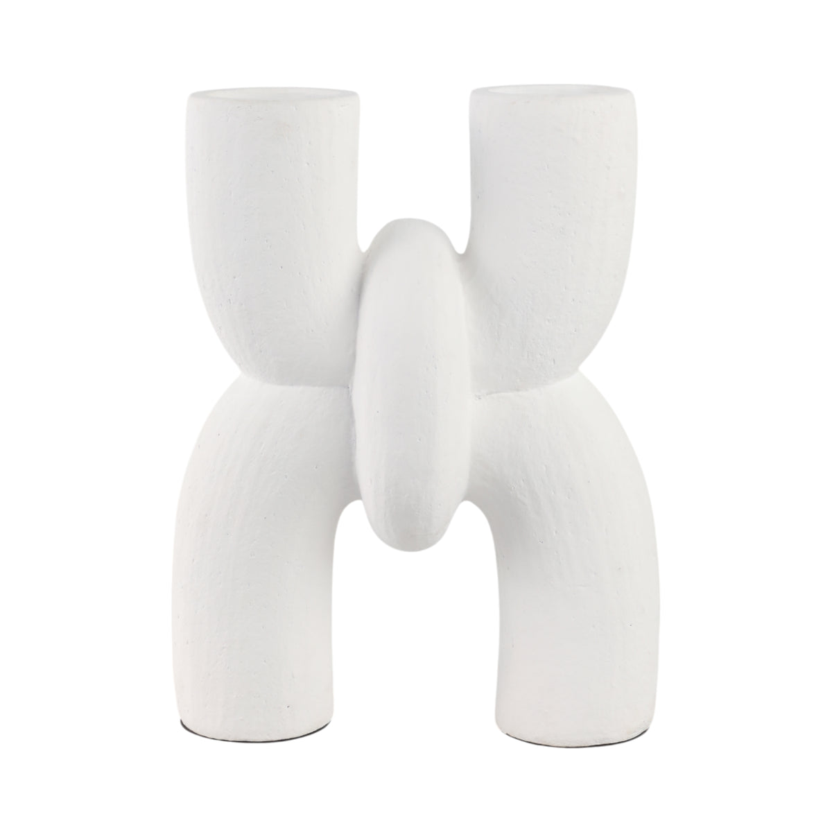 Clyde White Modern X Shape Terracotta Vase