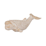 Berg White Resin Wicker Beluga Whale