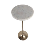 Beaumont White/Gold Drink Table with Marble Top