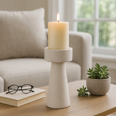 Carlin White Medium Candle Holder