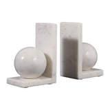 Meinert White Marble Bookends (Set of 2)