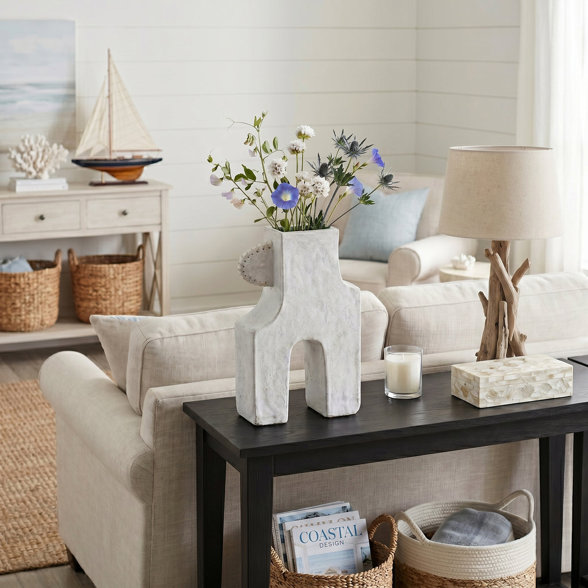 Midland White Ecomix Abstract Vase