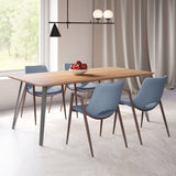 Desi Azure Gray & Walnut Dining Chair (Set of 2)