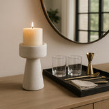 Carlin White Small Candle Holder