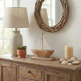 Mystic Natural/White Small Wood Sailboat