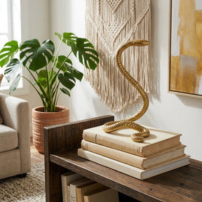 Tustin Gold Tall Snake Tabletop Decor