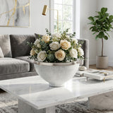Van Nuys White Glass Bowl with Ring Decor