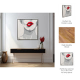 Cole White Hand Painted Lip Bite Wall Art