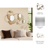Cromir Gold Metal Fan Loops Mirrored Wall Decor