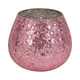 Bodfish Pink Glass Crackled Scented Candle