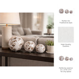 Maxbrook Brown/White Orbs (Set of 3)