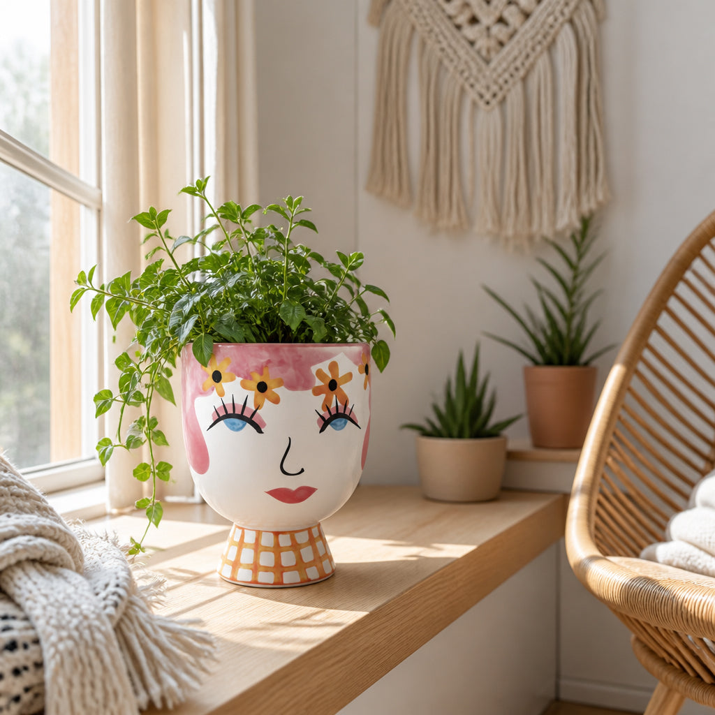Garsonholm Pink/White/Orange Planter