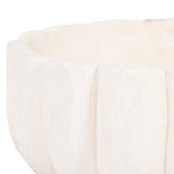 Nubieber White Wood Scalloped Bowl