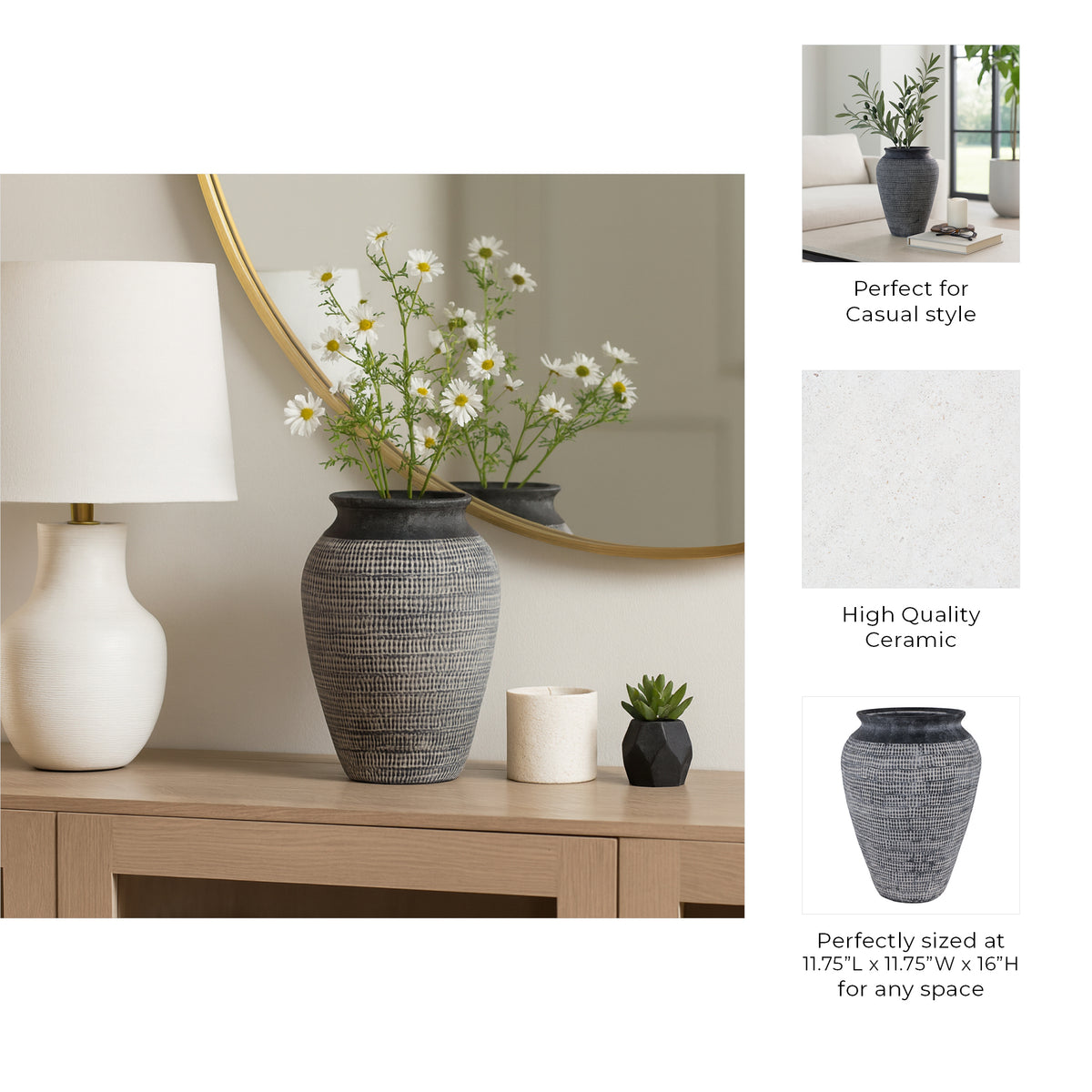 Carlinlake Black Vase