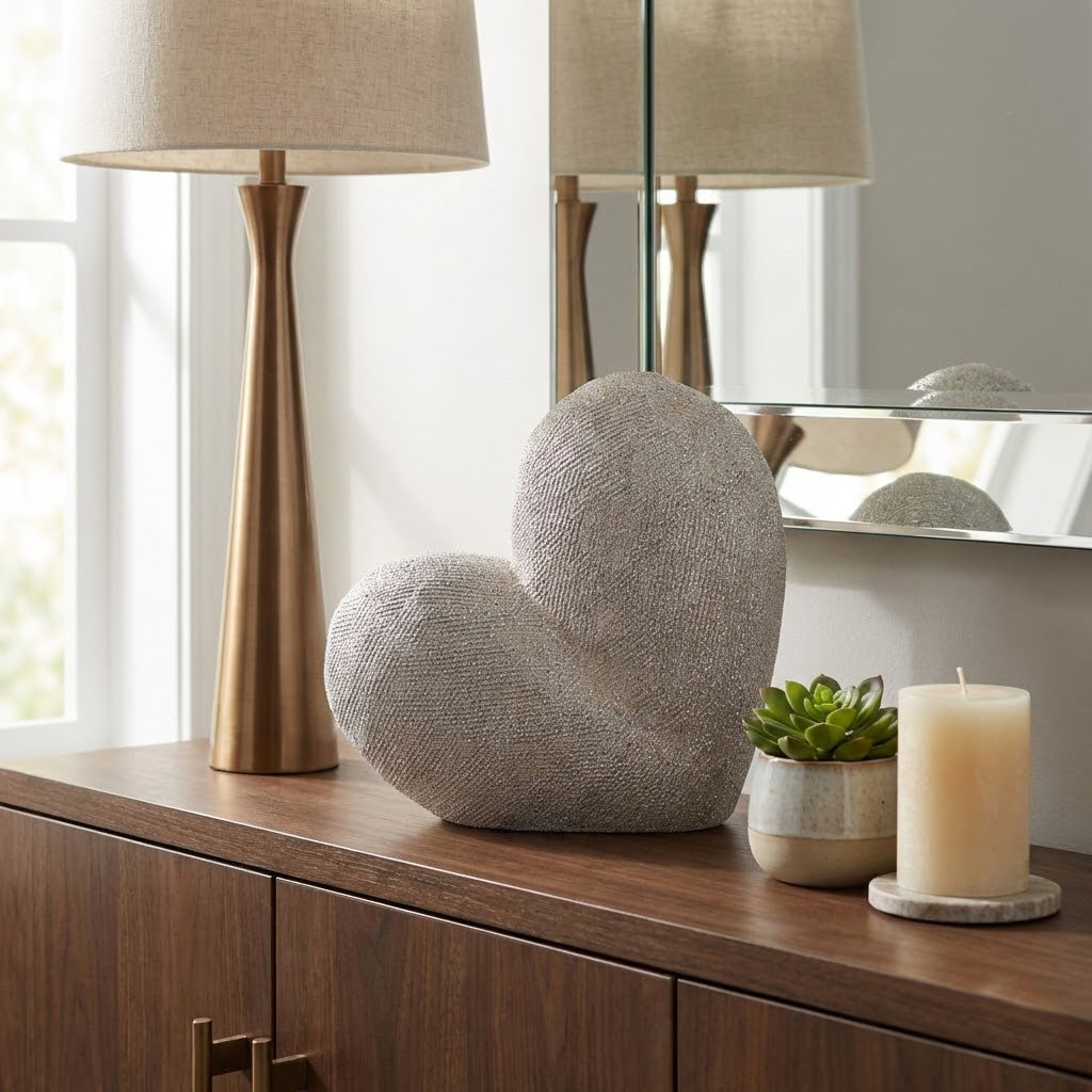 Sylvanburn Champagne Scratched Heart Decor