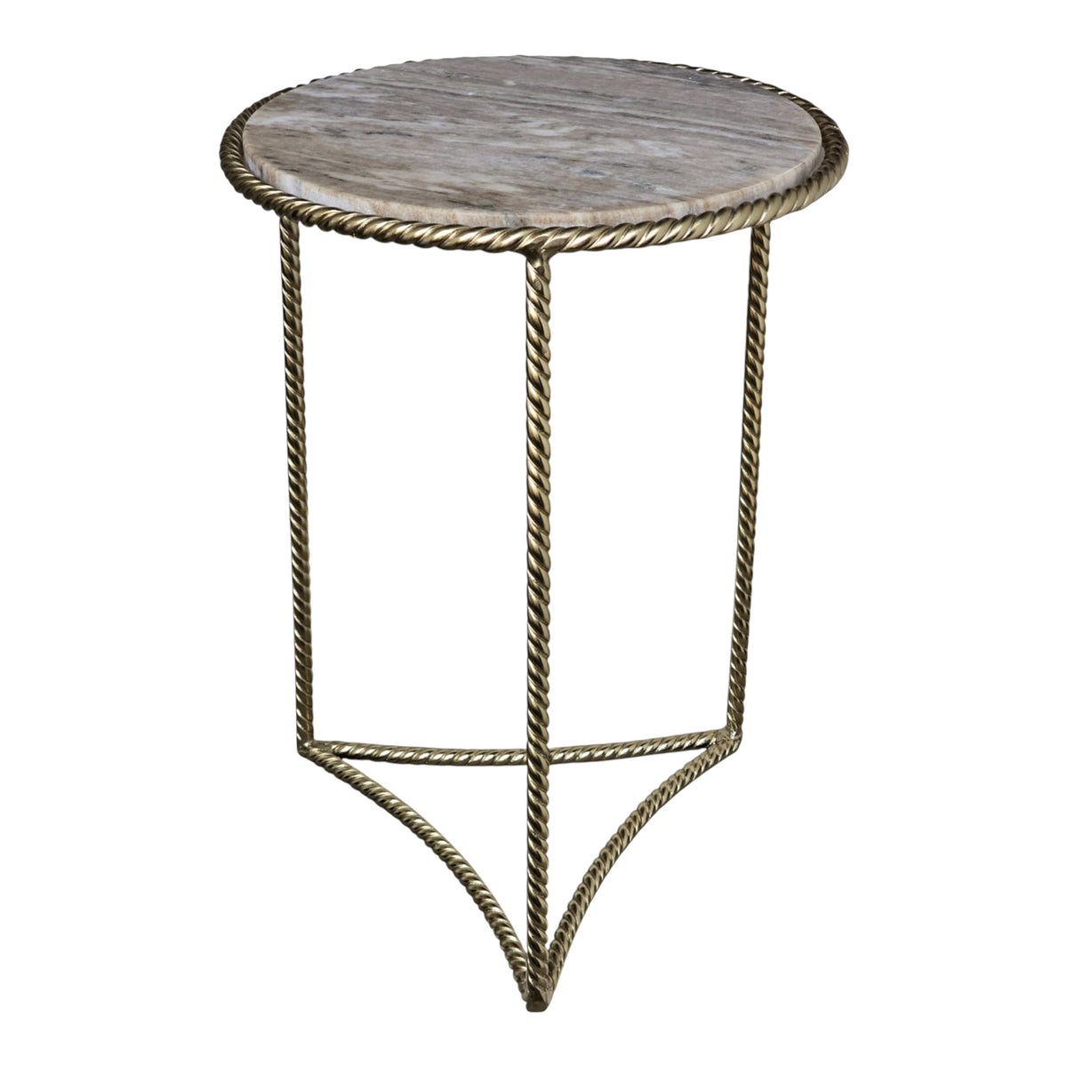 Kenwood Gold Marble Twisted Side Table