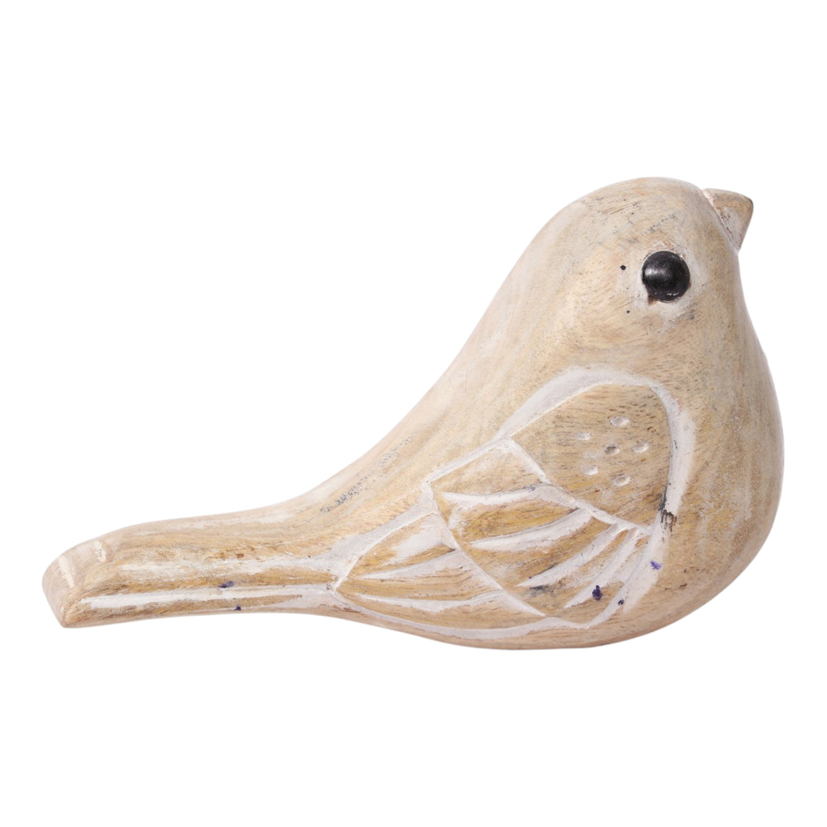 Bel Aire Distressed White Wooden Decor Bird