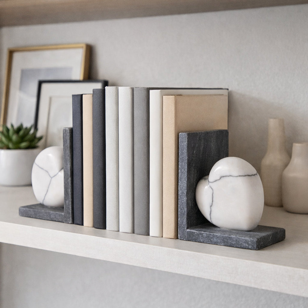 Pagewell White/Black Bookends (Set of 2)