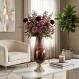 Ripperdan Bronze Glass Vase with Leaf Base