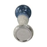 Woodman Silver/Blue Crackle Candle Holder
