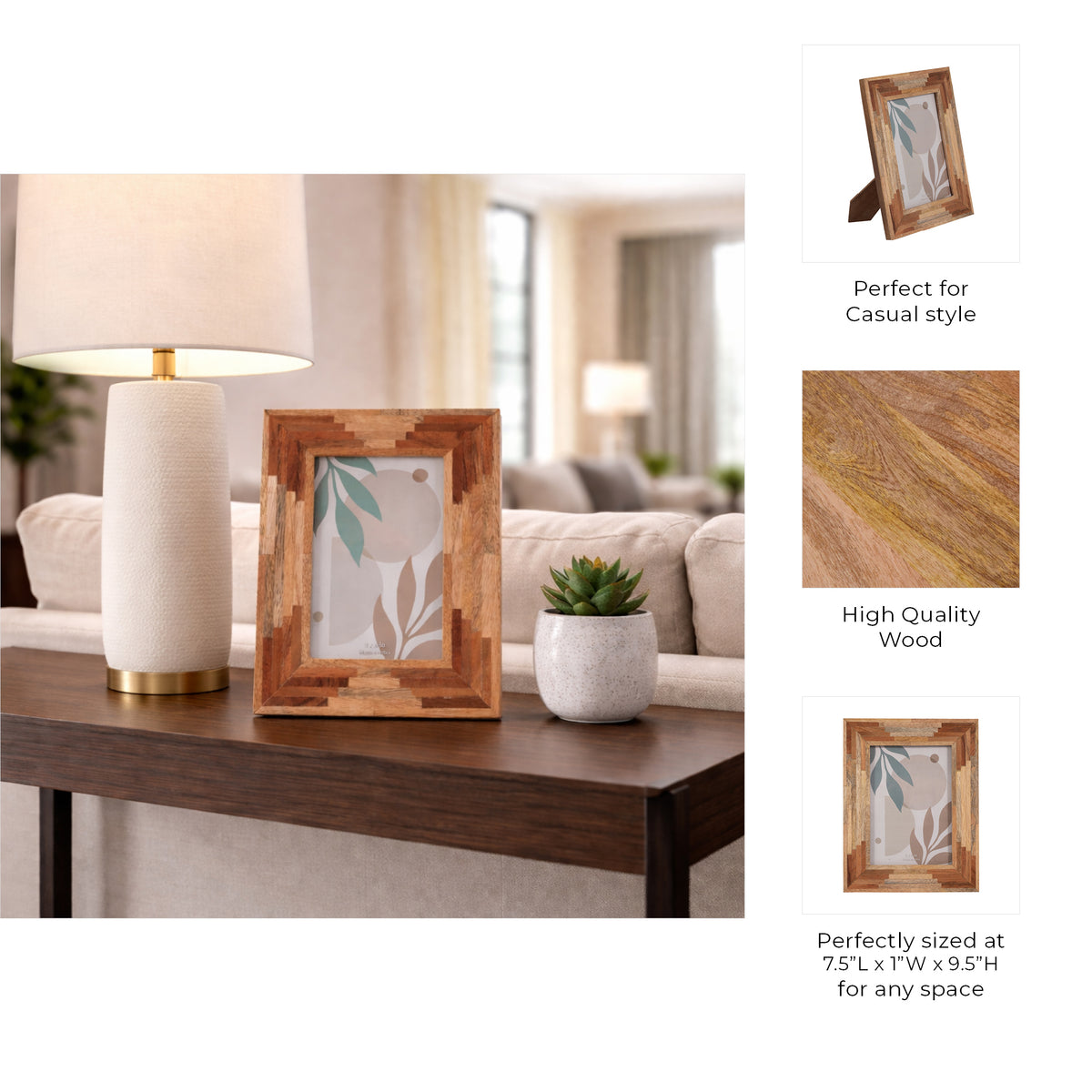 Vinton Natural Wood 5x7 Layers Photo Frame