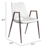 Desi White & Walnut Dining Chair (Set of 2)